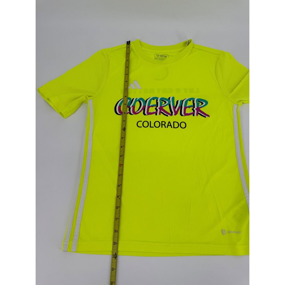 Adidas Coerver Colorado Kids Soccer Jersey Neon Yellow Size Large 13-14Y - Picture 4 of 10